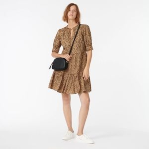 ♥️ JCrew Tiered Popover Dress in Cheetah